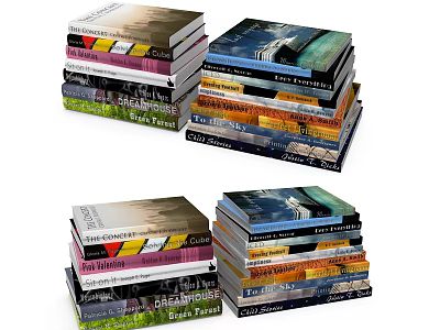 Technical Programming Books Collection Featuring Data Science Deep Learning And Coding Topics 3d model