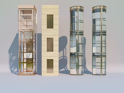 Modern Elevator Designs With Four Different Glass Materials And Window Structures 3d model