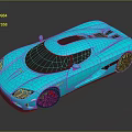 Vibrant Blue Sports Car With Sleek Aerodynamic Body And Black Wheels Design