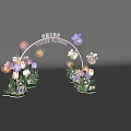 Creative Garden Flower Arch With YOURS FLOWER And Colorful Tulips