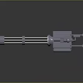 Gatling Gun Weapon Design Silver Metallic Multiple Barrels 3D Rendered Reflective Surface Dark Background 3d model