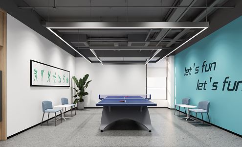 Modern table tennis room 3d model