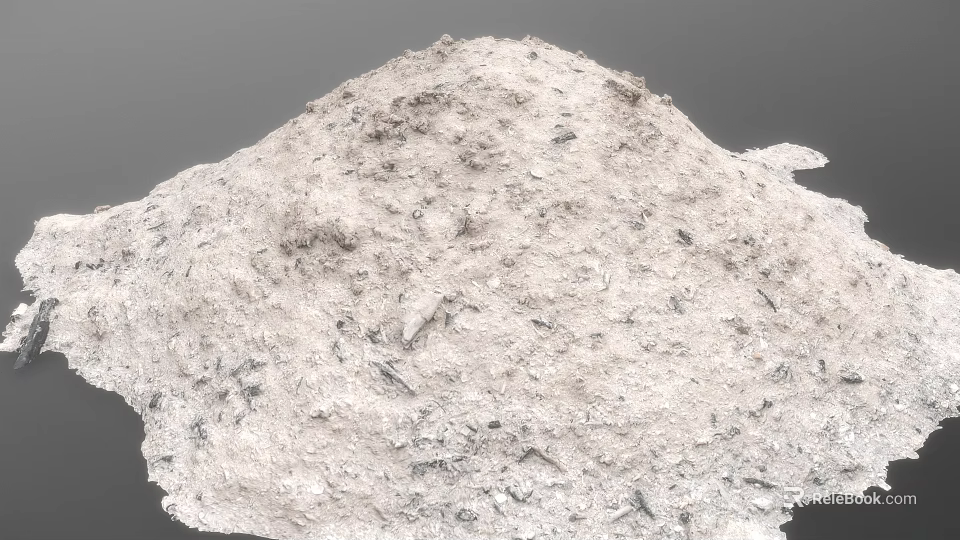 White Granular Mineral Powder With Fine Texture And Small Particles 3d model 
