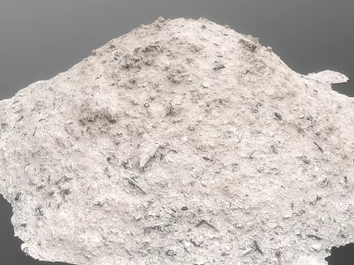 White Granular Mineral Powder With Fine Texture And Small Particles 3d model