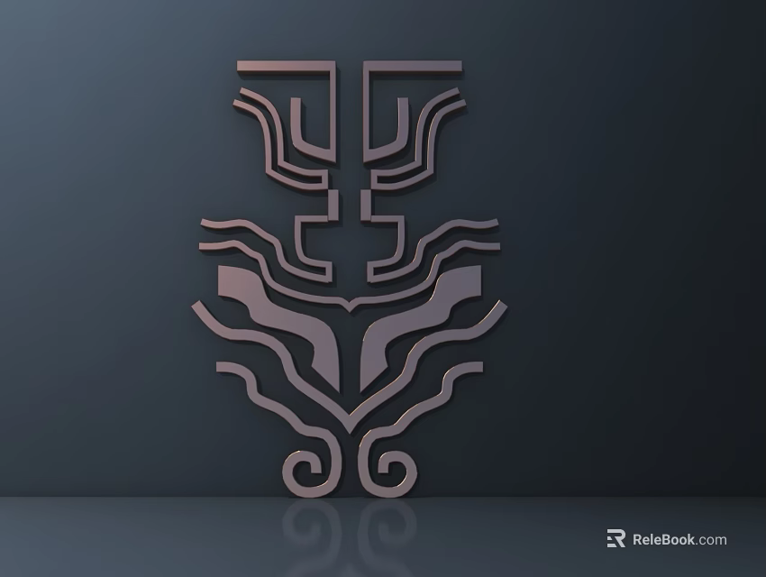 Modern Abstract Wall Decor With Intricate Geometric Patterns And Metallic Design 3d model 