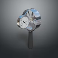 Stainless Steel Mechanical Gauge With Circular Dial And Rotating Blades On Metal Pole