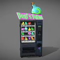 Drops Union Commercial Vending Machine With Green Bottle On Top Filled With Colorful Products