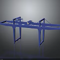 Blue Industrial Mechanical Equipment with Frame Beam and Support Legs Structure 3d model