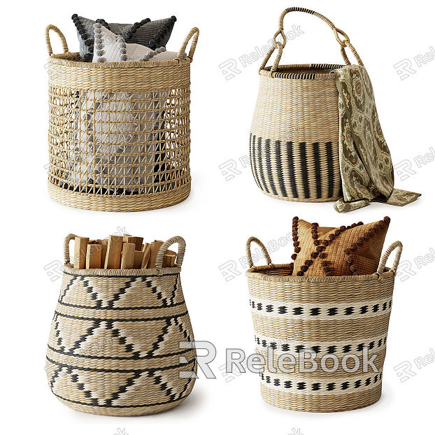 Modern Storage Basket Rattan Storage Basket model