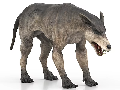 Fierce Prehistoric Wolf 3D Model With Sharp Teeth And Muscular Build 3d model
