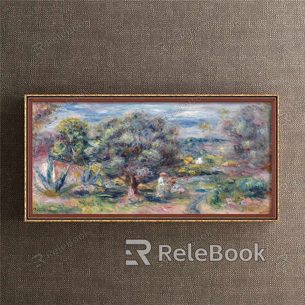 French Landscape Painting Blue Living Room Historical Famous Painting Natural Landscape Decorative Painting model