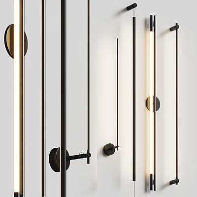 Contemporary Wall Lamps With Sleek Black Metal Frame And Warm LED Lighting Design 3d model