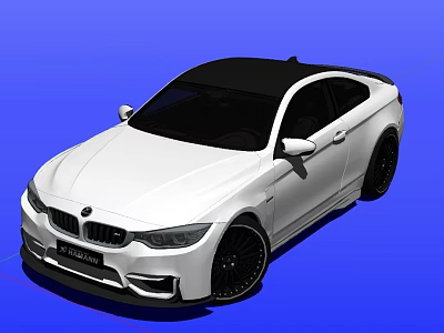 White Sporty Coupe Car With Black Roof And Sleek Black Wheels Design 3d model