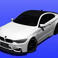 White Sporty Coupe Car With Black Roof And Sleek Black Wheels Design
