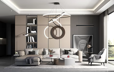 Modern sofa coffee table combination 3d model