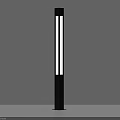 Modern Public Facility Street Light With Black Column And White Illuminated Strip
