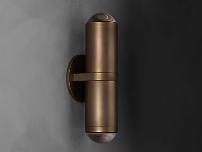 Modern Minimalist Wall Light With Brushed Copper Finish And Cylindrical Design 3d model
