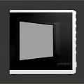 MSCOCO Black Rectangular Electronic Enclosure With Window Top Button And Side Stripes 3d model