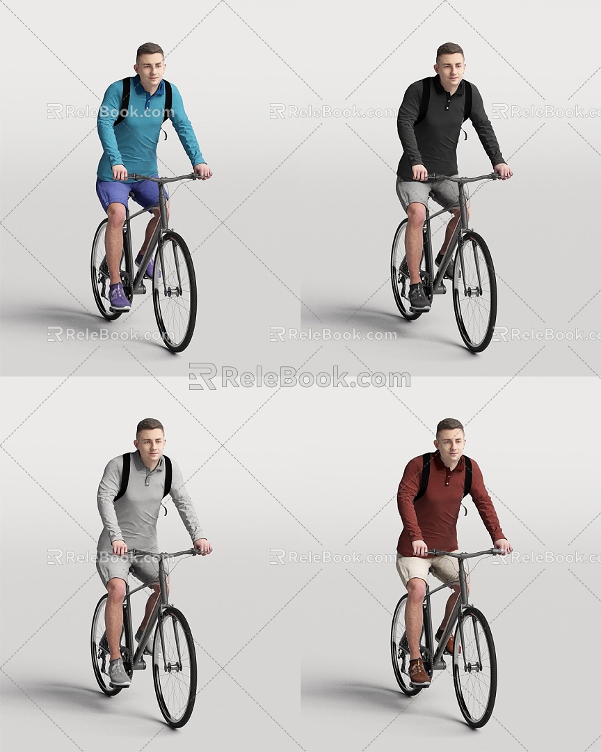 Cycling Man Characters Foreign Men Sports Men Cyclists 3d model