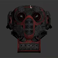 Red Fire Respirator With Green Indicator Lights And Mechanical Design Structure