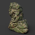 Green Layered Rock Formation With Natural Stacked Structure And Rough Texture 3d model