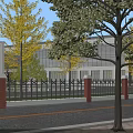 Modern Building Complex With Landscaped Gardens Green Surroundings Water Features And Sports Courts