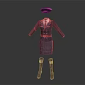Professional Stewardess Uniform with Cap Jacket Skirt Belt and Boots