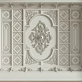 European-style ceiling gypsum line carved ceiling 3d model