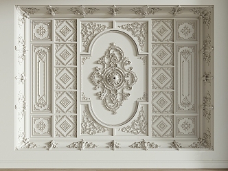 European-style ceiling gypsum line carved ceiling 3d model