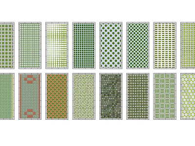 Parking Lot Surface Design With Various Green Geometric Patterns And Textures 3d model