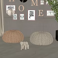 Modern sofa stool pumpkin sofa stool combination 3d model