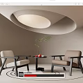 Leisure chair recliner side corner table 3d model