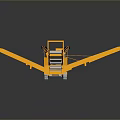 Yellow Utility Vehicle With Inclined Conveyor Belt And Loading Hopper For Material Handling