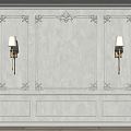 European style wall panel carved wall panel 3d model