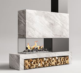 Modern Fireplace 3d model