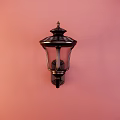 Classic Dark Wall Lamp With Glass Shade Mounted On Pink Wall