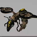 Mechanical Insect Weapon Design Featuring Dual Flying Rotors And Leg Structures 3d model