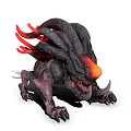 Mythical Monster With Black Body Red Tentacles Orange Glowing Head Sharp Claws Fangs