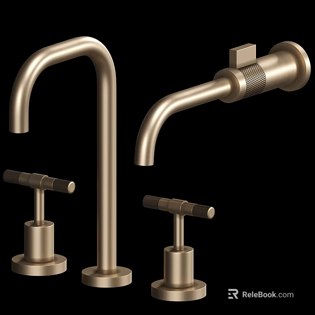 Modern Brass Faucet Designs With Tall Spout And Side Mounted Handles 3d model 