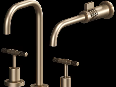 Modern Brass Faucet Designs With Tall Spout And Side Mounted Handles 3d model