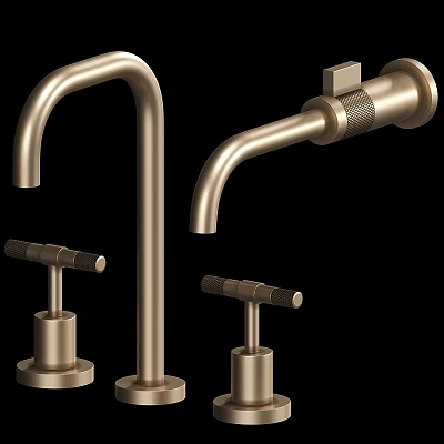 Modern Brass Faucet Designs With Tall Spout And Side Mounted Handles 3d model