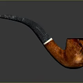 Handcrafted Wooden Smoking Pipe With Curved Stem And Smooth Finish Design