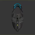 Futuristic Nova Spaceship With Sleek Design Blue Accent Lights And Gray Blue Color Scheme