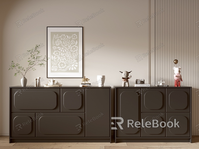 Modern Black Entrance Cabinet Sideboard Cabinet Balcony Cabinet Storage Cabinet Entrance Cabinet model