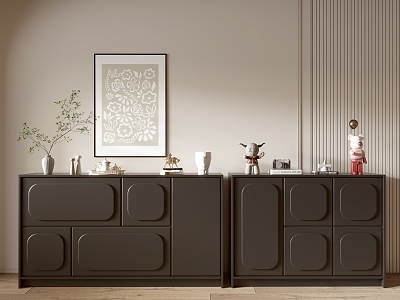 Modern Black Entrance Cabinet Sideboard Cabinet Balcony Cabinet Storage Cabinet Entrance Cabinet model