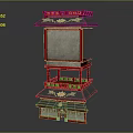 Traditional Chinese Red Pagoda With Multi Tiered Structure Decorative Roofs And Upper Plaque