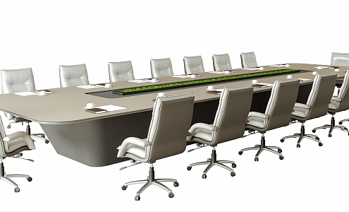 Modern Conference Table and Chair Combination Office Chair Conference Table 3d model