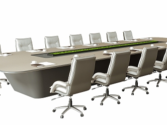 Modern Conference Table and Chair Combination Office Chair Conference Table 3d model