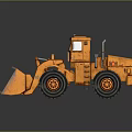 Orange Heavy Duty Loader With Large Bucket Big Tires And Cab