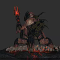 Mysterious Aquatic Animal With Red Glowing Appendages And Ornate Armor Plates